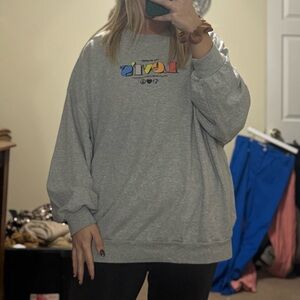 Levi's Gray Multicolor Logo Women's Sweater